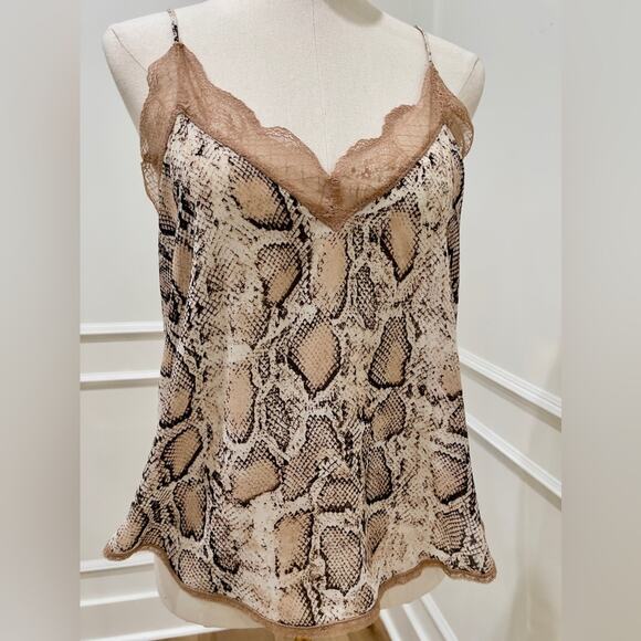 Lovestitch Cami Tank Top with lace Animal Snake Print - Picture 1 of 5